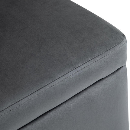Upholstered storage bench, dark gray fabric, 100x40x42 cm