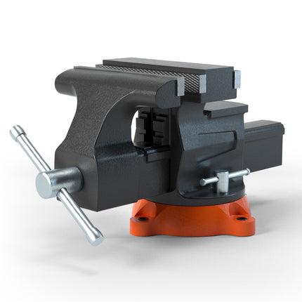 Bench Vise 16.5 cm Jaws, 360 Swivel Base, Anvil