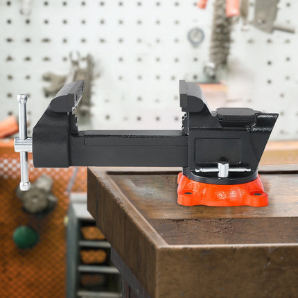 Bench Vise, 5 in Jaw Width, 360° Swivel Locking Base, Anvil, Pipe Jaws