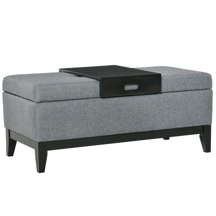 Upholstered storage bench, beige, 120 kg capacity