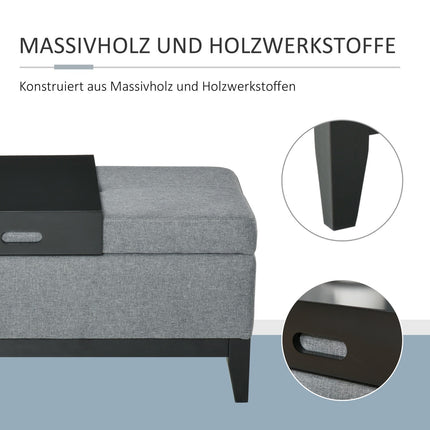Upholstered storage bench, beige, 120 kg capacity