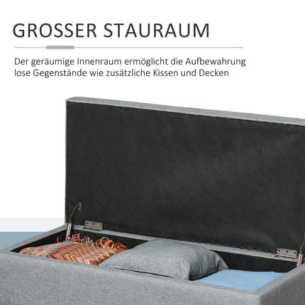 Upholstered storage bench, beige, 120 kg capacity
