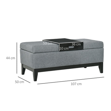 Upholstered storage bench, beige, 120 kg capacity