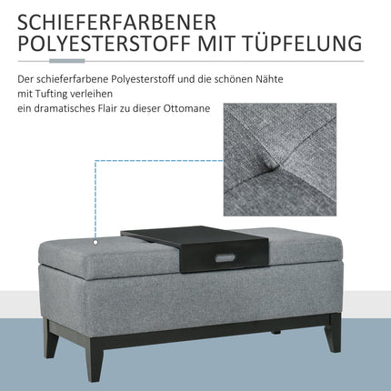 Upholstered storage bench, beige, 120 kg capacity