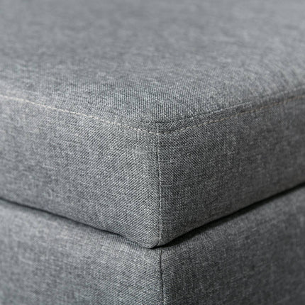 Upholstered storage bench, beige, 120 kg capacity