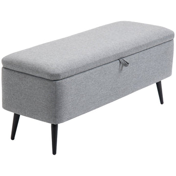 Upholstered storage bench - 150 kg capacity, steel legs