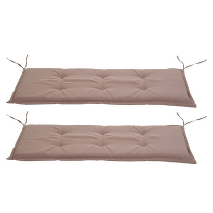 Beige polyester bench cushion set, soft padded, 120x54x5cm