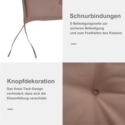 Beige polyester bench cushion set, soft padded, 120x54x5cm