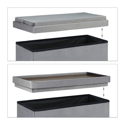 Bench in velvet with tray