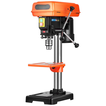 Benchtop Drill Press, 500W Induction Motor, 5-Speed LED Light