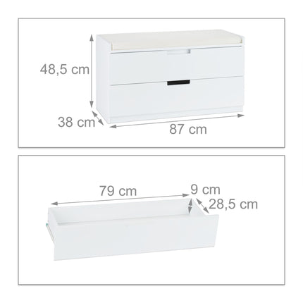 Bench with 2 drawers