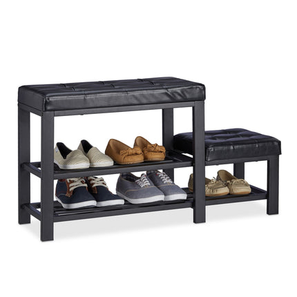 Bench with shoe storage and stool