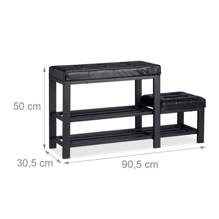 Bench with shoe storage and stool