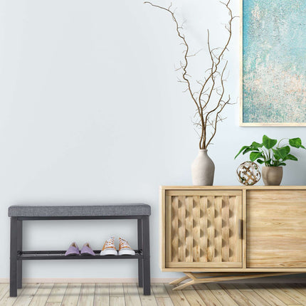 Bench with shoe storage in black-grey
