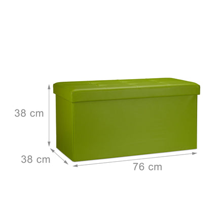 Bench with storage space in artificial leather
