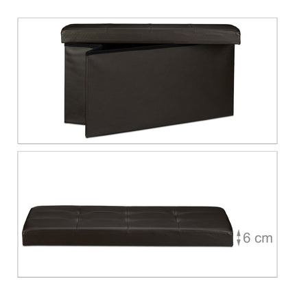 Bench with storage space in artificial leather