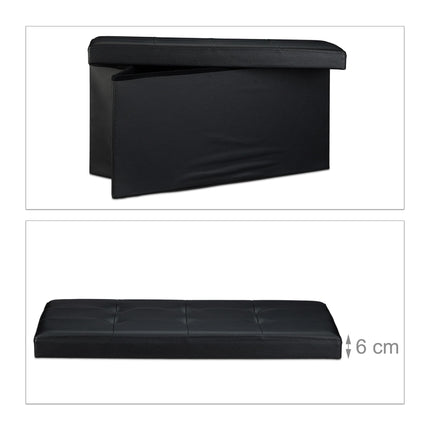 Bench with storage space in artificial leather