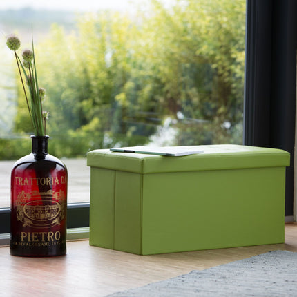 Bench with storage space in artificial leather
