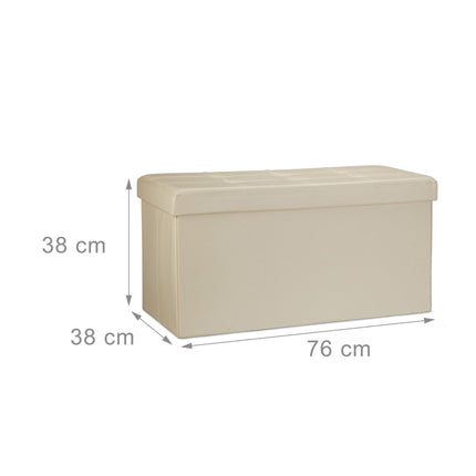 Bench with storage space in artificial leather