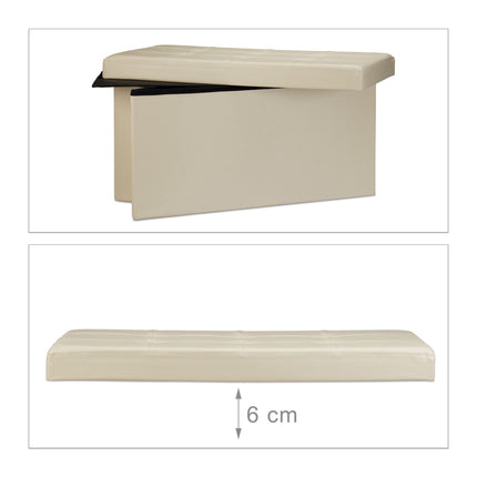 Bench with storage space in artificial leather