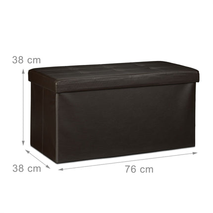 Bench with storage space in artificial leather