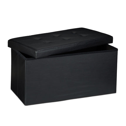 Bench with storage space in artificial leather