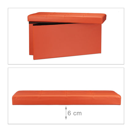 Bench with storage space in artificial leather