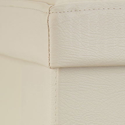 Bench with storage space in artificial leather