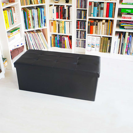 Bench with storage space in artificial leather