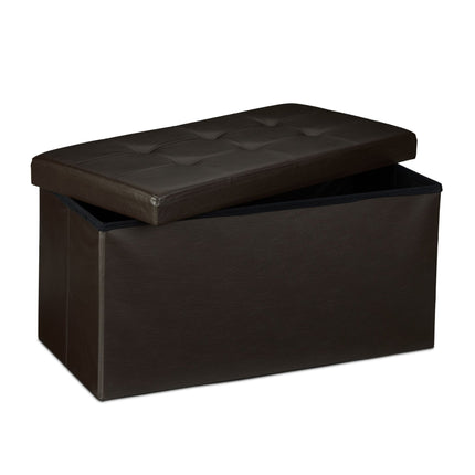 Bench with storage space in artificial leather