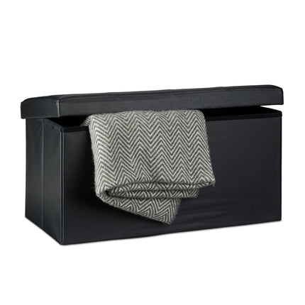 Bench with storage space in artificial leather