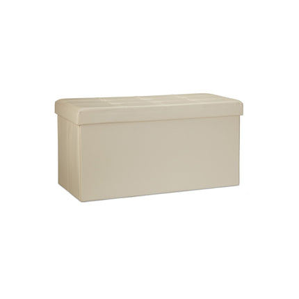 Bench with storage space in artificial leather