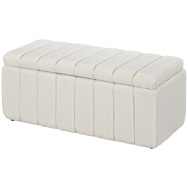Upholstered storage bench, wooden legs, 102x45x46 cm