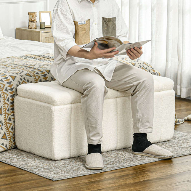 Upholstered storage bench, wooden legs, 102x45x46 cm