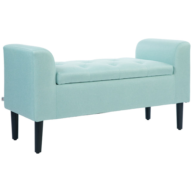 Storage bench, covered with linen look, capacity 130 kg