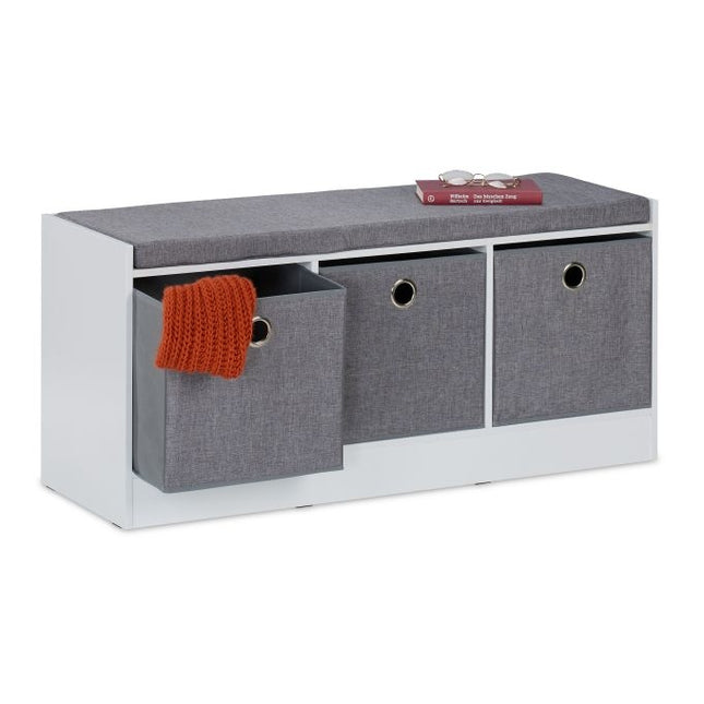 Bank met bekleding en 3 compartimenten