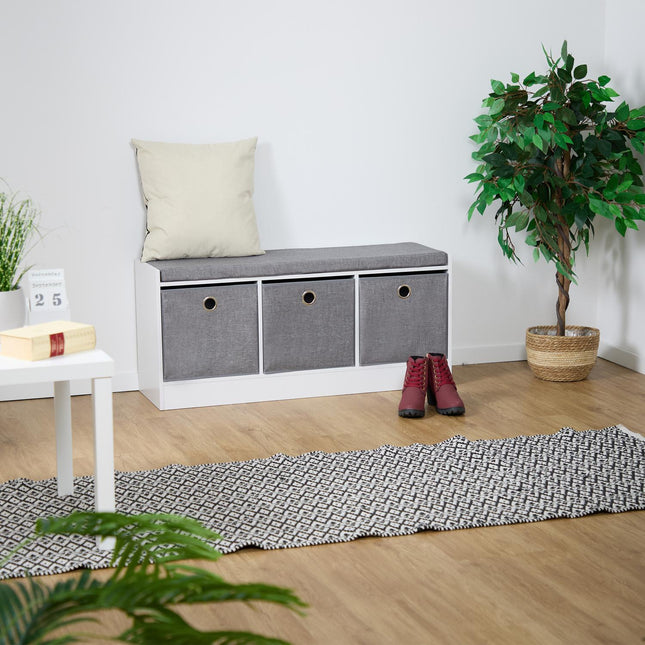 Bank met bekleding en 3 compartimenten