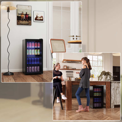 Beverage Cooler, 93L, 115 Can Capacity, Adjustable Shelves