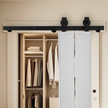 Bi-Folding Barn Door Track Kit, 36 in Top Mount