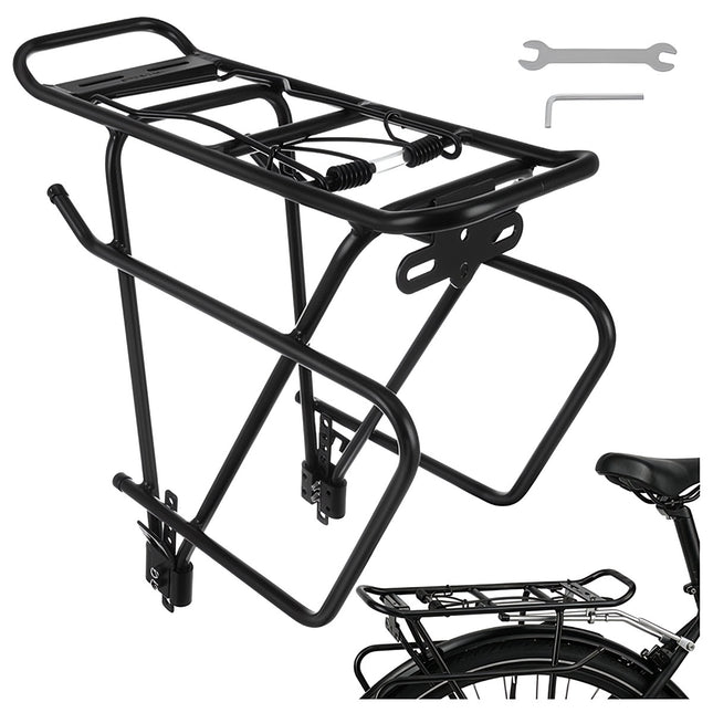 Fietsendrager van aluminium, 25 kg, geschikt voor universele fietstassen.