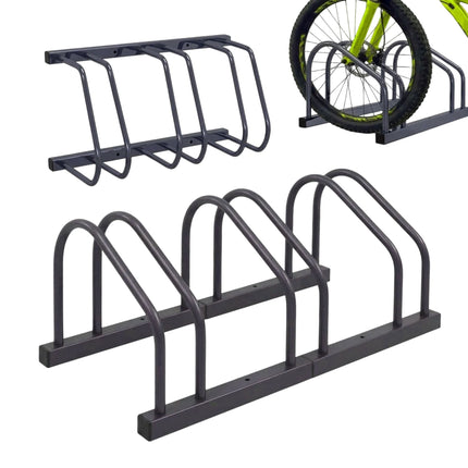 Bicycle Rack, Floor Or Wall Mount, Fits Tires Up To 65 mm