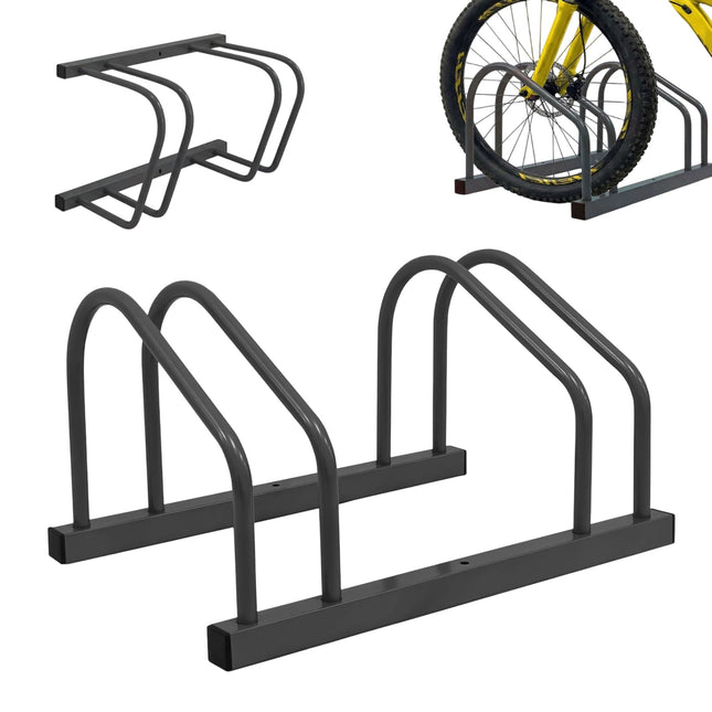 Bicycle Rack, Floor Or Wall Mount, Steel, 65 mm Tires