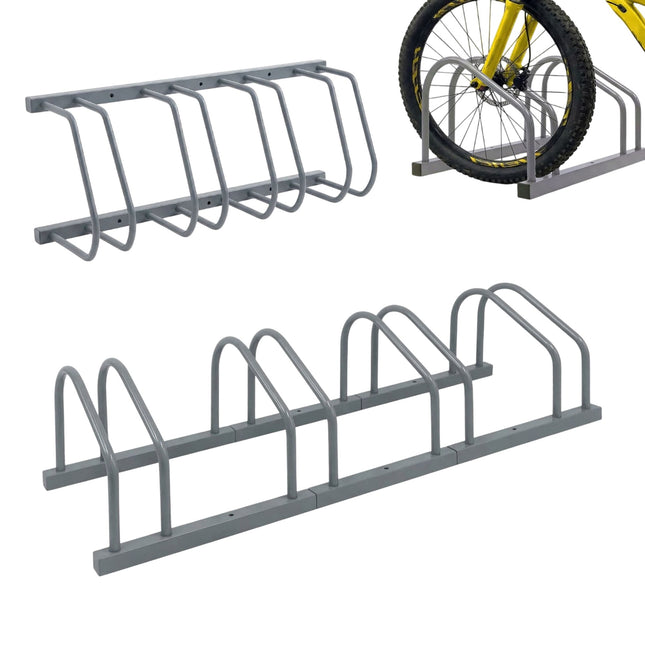 Bicycle Rack, Floor Or Wall Mount, Steel, Up To 65 mm Tires