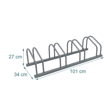 Bicycle Rack, Floor Or Wall Mount, Steel, Up To 65 mm Tires