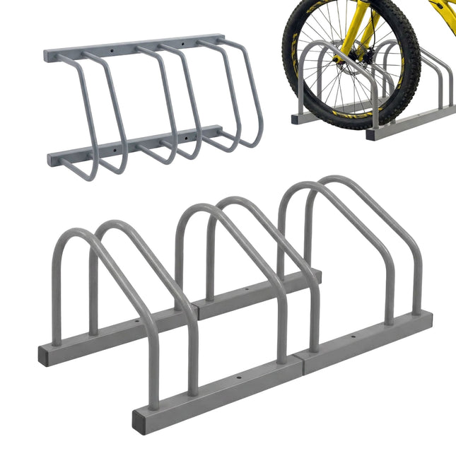 Bicycle Rack, Floor or Wall Mount, Steel, Up to 65 mm