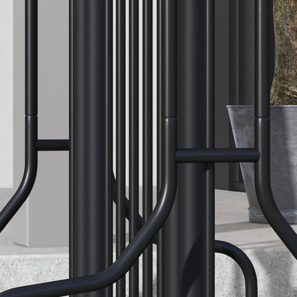 Bicycle rack in black steel, weatherproof, holds 4 bicycles