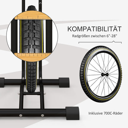Metal bike rack - vertical and horizontal, weatherproof, 45x44x118cm