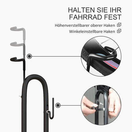 Metal bike rack - vertical and horizontal, weatherproof, 45x44x118cm