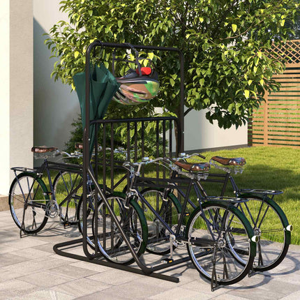 Steel bike rack - weather resistant, holds 4, black