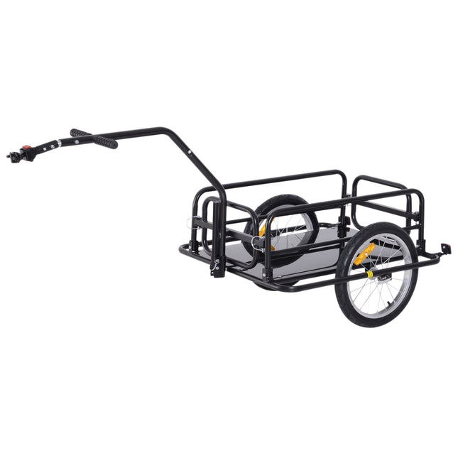 Bicycle cargo trailer, 40 kg capacity, foldable, black